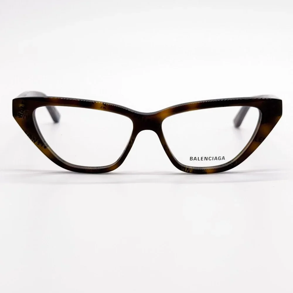 NEW BALENCIAGA EYEGLASSES BB0128O 005 CAT EYE DARK HAVANA WOMEN EYEWEAR BALENCIA
